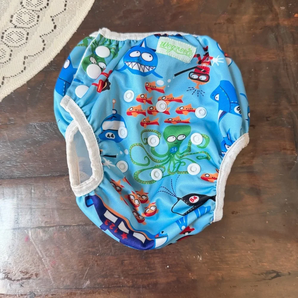 Kids Diaper Covers Set - Blue Dino, Ocean & Turtle Prints